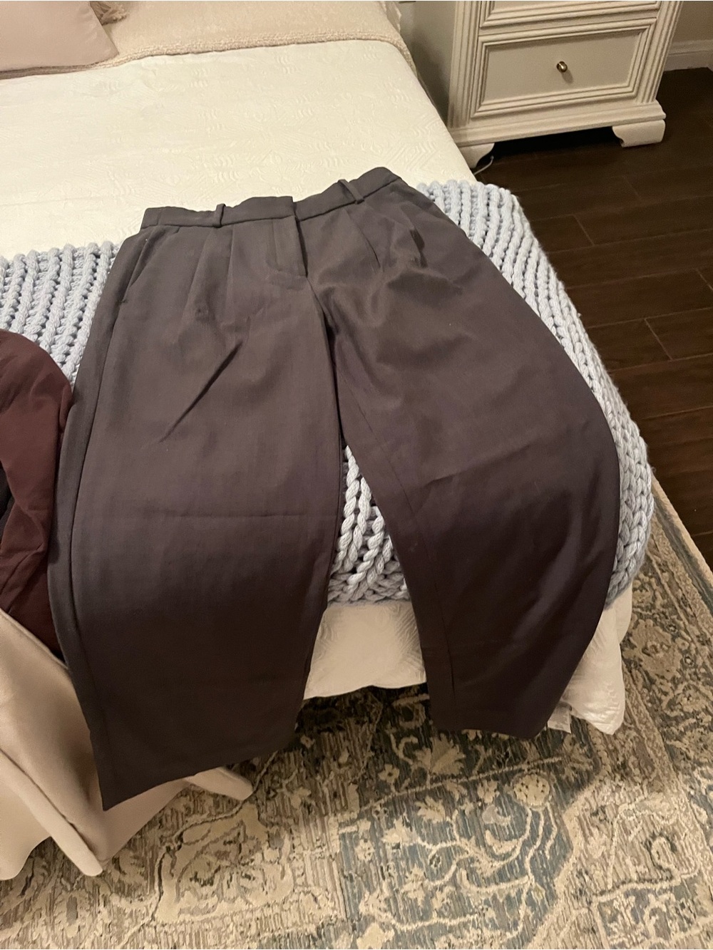 Abercrombie & Fitch Men's Dark Gray Pleated Dress Pants